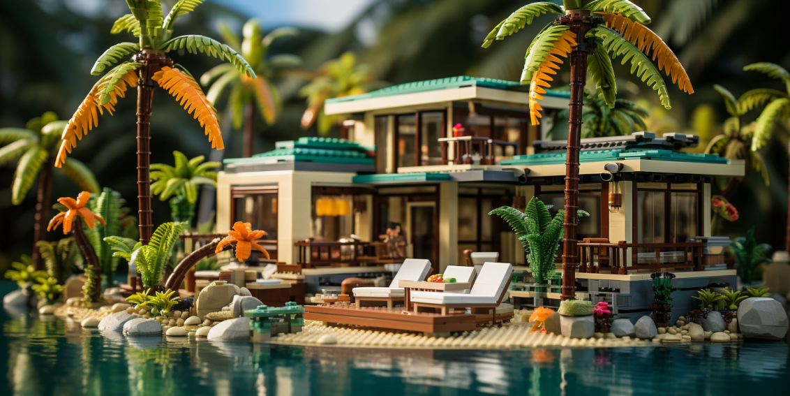 Lego holiday home tropical model hobby home