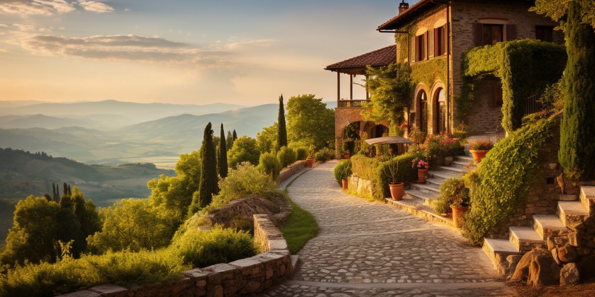 idyllic view of Italian properties