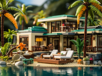 Lego holiday home tropical model hobby home