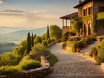 Vue idyllique sur les propriétés italiennes