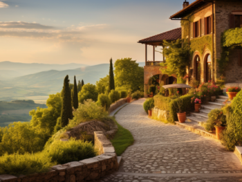 Vue idyllique sur les propriétés italiennes